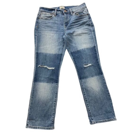 J. CREW SLIM BROKEN IN BOYFRIEND JEANS, distressed medium washed size 25P NEW‎ - Picture 1 of 10